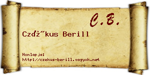 Czékus Berill névjegykártya